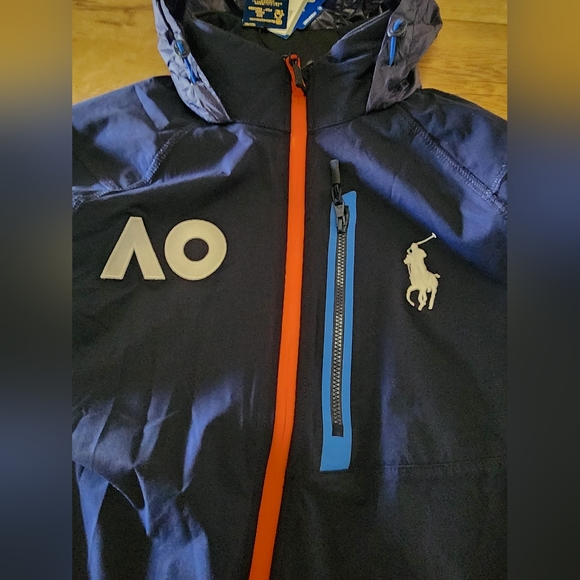 $198 NWT Ralph Lauren AO Australian Open 2022/2024 NAVY Blue Jacket Women M Hood - Picture 4 of 11